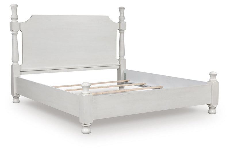 Rowlenstown Antique White King Poster Bed - PCB823B4