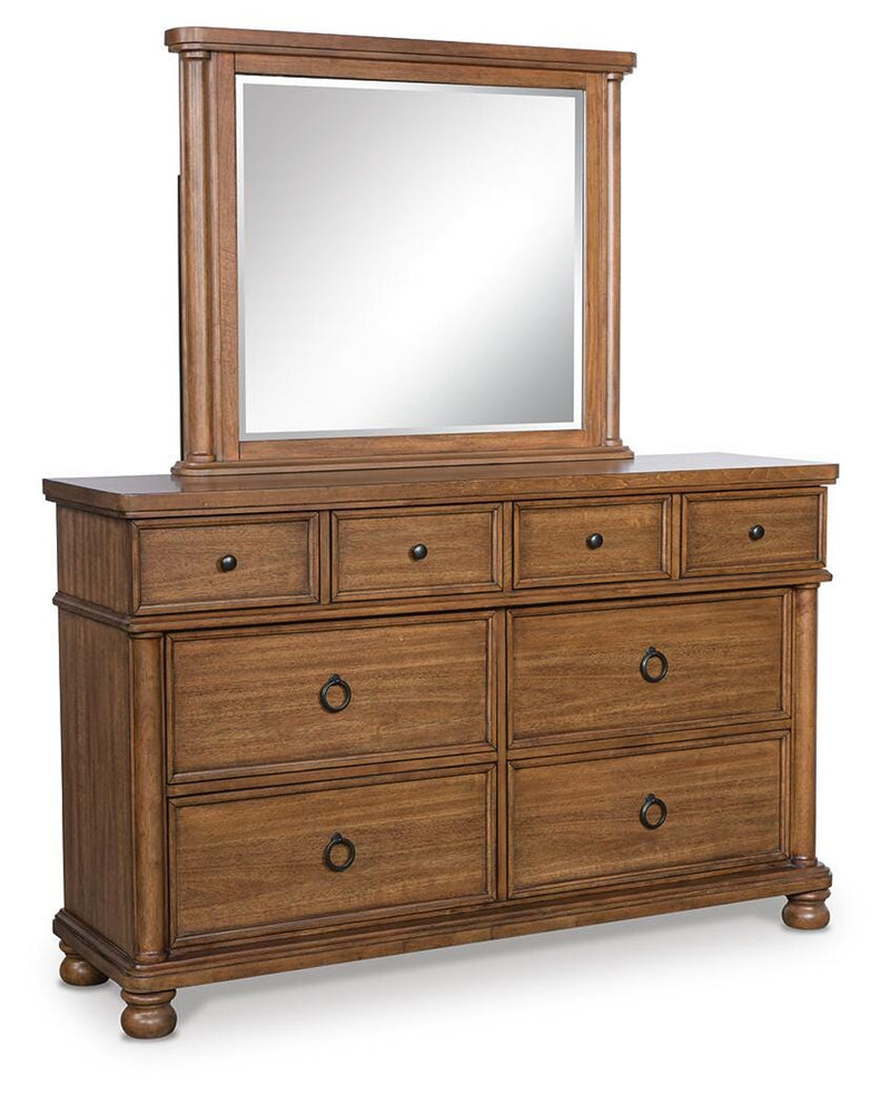 Rowlenstown Brown Dresser and Mirror - PCB824B1