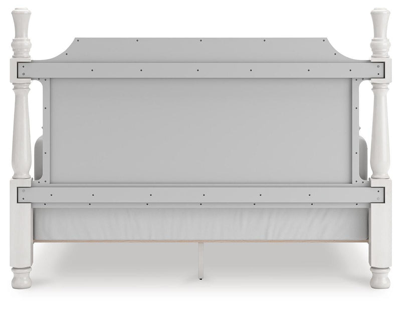Rowlenstown California King Poster Bed, Dresser and Chest in Antique White - PKG023881