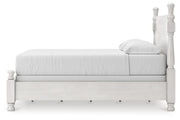 Rowlenstown California King Poster Bed, Dresser and Chest in Antique White - PKG023881