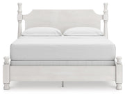 Rowlenstown California King Poster Bed, Dresser and Mirror in Antique White - PKG023878