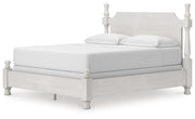 Rowlenstown California King Poster Bed, Dresser and Nightstand in Antique White - PKG023880