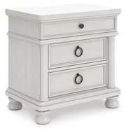 Rowlenstown California King Poster Bed, Dresser and Nightstand in Antique White - PKG023880