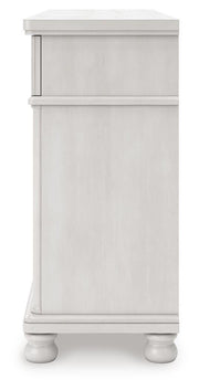 Rowlenstown California King Poster Bed, Dresser and Nightstand in Antique White - PKG023880