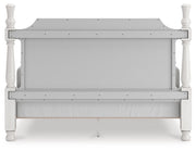 Rowlenstown California King Poster Bed, Dresser, Mirror and Nightstand in Antique White - PKG023879