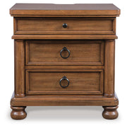 Rowlenstown California King Poster Bed with Dresser and Nightstand in Brown - PKG023763