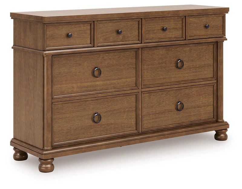 Rowlenstown California King Poster Bed with Dresser in Brown - PKG023765