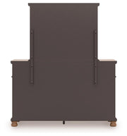 Rowlenstown California King Poster Bed with Mirrored Dresser and Nightstand in Brown - PKG023767