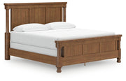 Rowlenstown California King Poster Bed with Mirrored Dresser and Nightstand in Brown - PKG023767
