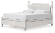Rowlenstown King Poster Bed, Dresser and Chest in Antique White - PKG023876
