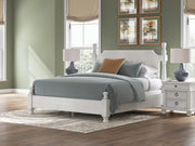 Rowlenstown King Poster Bed, Dresser and Mirror in Antique White - PKG023873