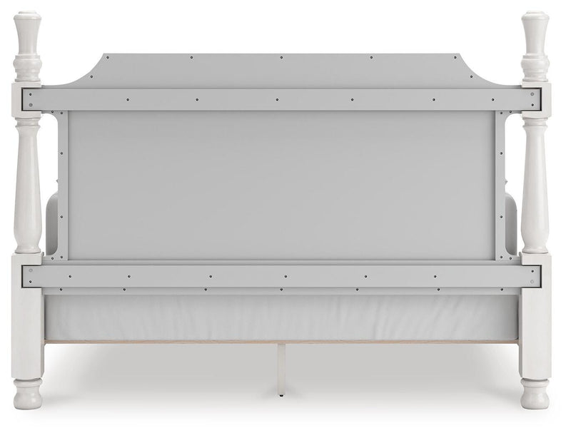 Rowlenstown King Poster Bed, Dresser and Nightstand in Antique White - PKG023875