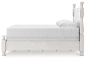 Rowlenstown King Poster Bed, Dresser, Mirror and Nightstand in Antique White - PKG023874