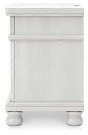 Rowlenstown King Poster Bed, Dresser, Mirror and Nightstand in Antique White - PKG023874