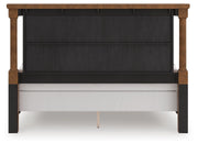 Rowlenstown King Poster Bed with Mirrored Dresser and Nightstand in Brown - PKG023762