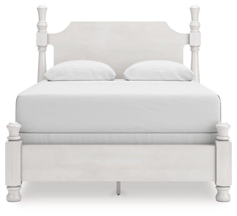 Rowlenstown Queen Poster Bed and Dresser in Antique White - PKG023867