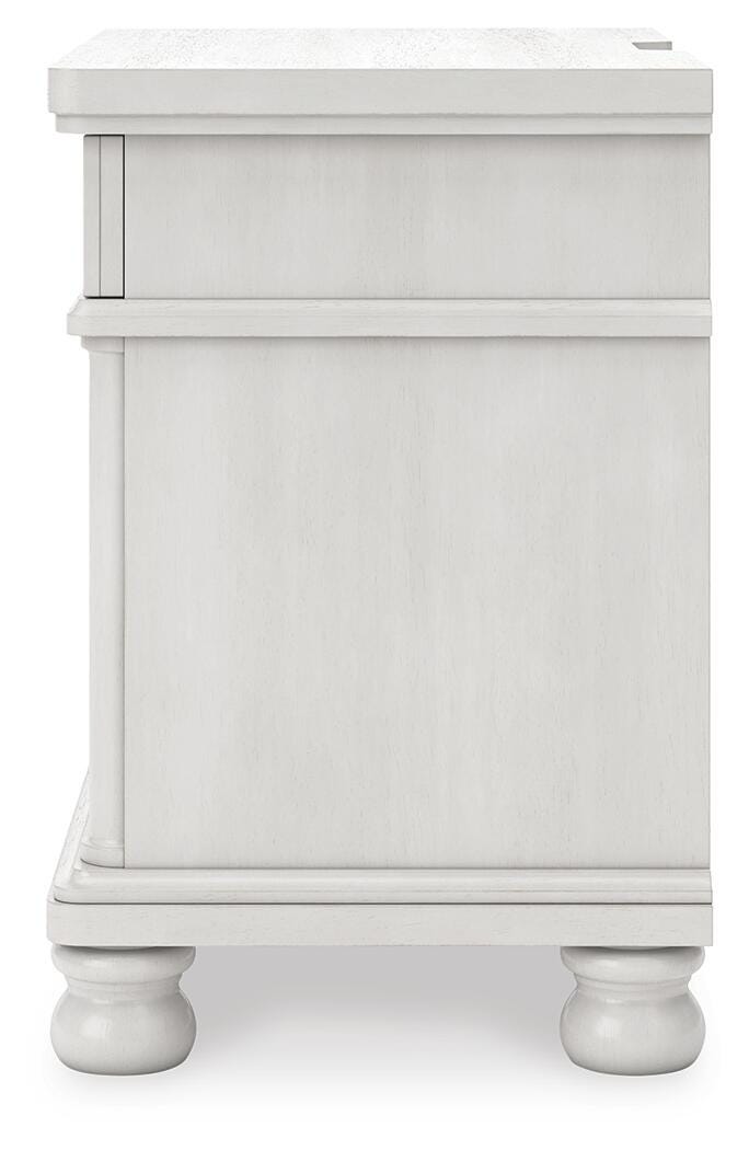 Rowlenstown Queen Poster Bed, Dresser and Nightstand in Antique White - PKG023870