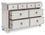 Rowlenstown Queen Poster Bed, Dresser and Nightstand in Antique White - PKG023870