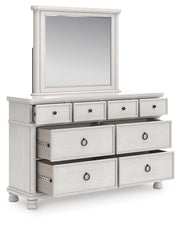 Rowlenstown Queen Poster Bed, Dresser, Mirror and Nightstand in Antique White - PKG023869