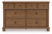 Rowlenstown Queen Poster Bed with Dresser and Chest in Brown - PKG023759