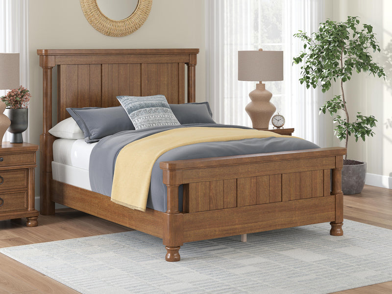 Rowlenstown Queen Poster Bed with Dresser and Chest in Brown - PKG023759