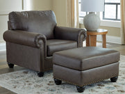 Roxmere Chair and Ottoman in Umber from Ashley - DMV Furniture