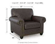 Roxmere Chair and Ottoman in Umber from Ashley - DMV Furniture