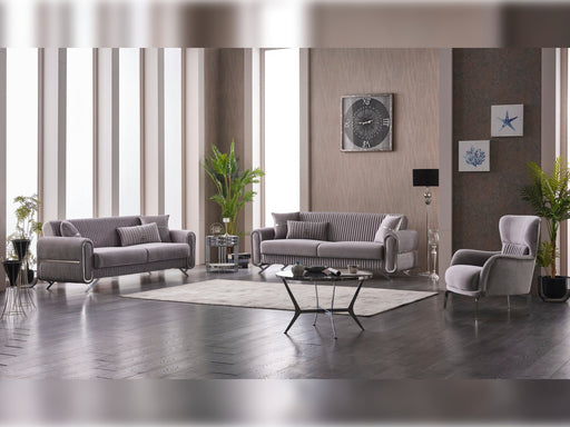 Royal 3-pieces (Sofa & Loveseat & Chair) Livingroom Set Light Grey in Light Grey - 101-ROY-LUX405-321