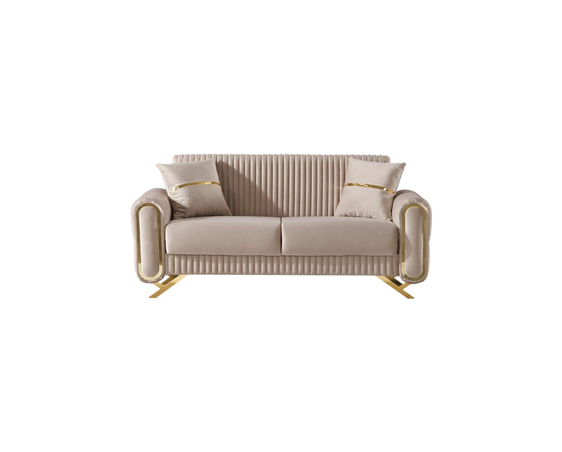 Royal Convertible Loveseat Beige in Beige - 101-ROY-ANK529-2