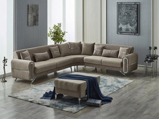 Royal Convertible Sectional Sofa Brown in Brown - 200-ROY-ANK153-5