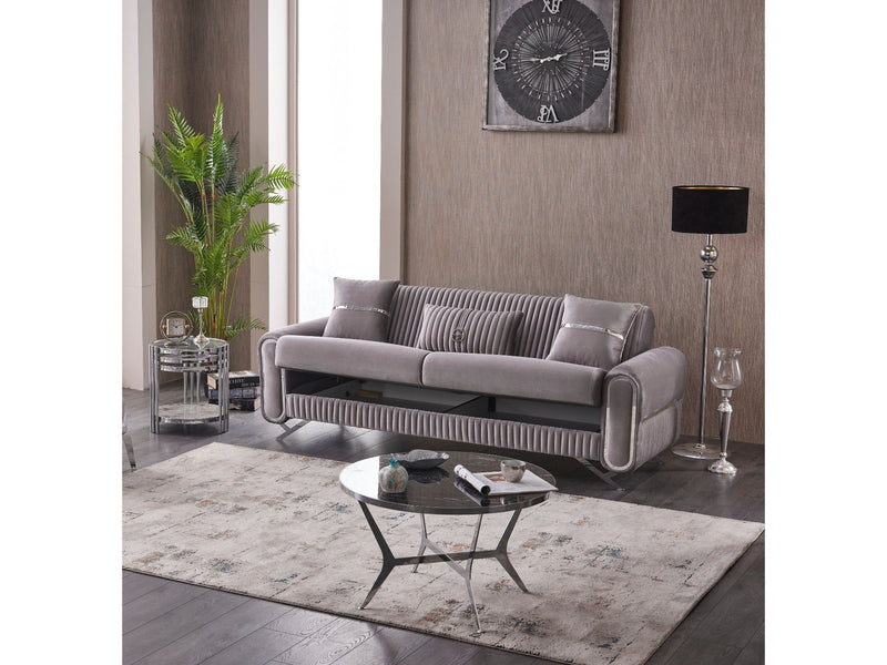 Royal Convertible Sofa Light Grey in Light Grey - 101-ROY-LUX405-3