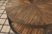Roybeck Light Brown/Bronze Table (Set of 3) - DMV FurnitureOccasional Table Set