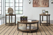 Roybeck Light Brown/Bronze Table (Set of 3) - DMV FurnitureOccasional Table Set