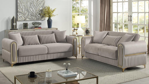 Ruby 2 Pc Living Room Set in Taupe - Ruby 2 Pc Living Room Set in Taupe