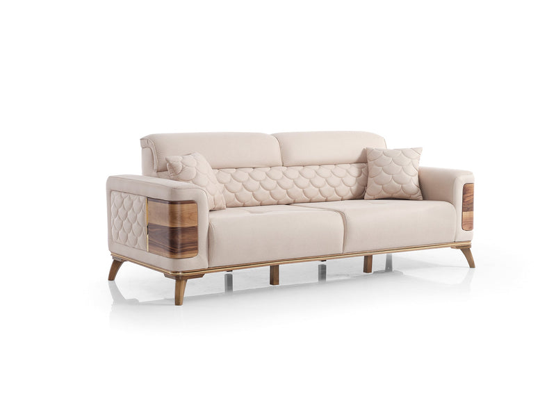 Ruby 3-pieces (Sofa & Loveseat & Chair) Livingroom Set Beige in Beige - 101-RUB-VER091-321