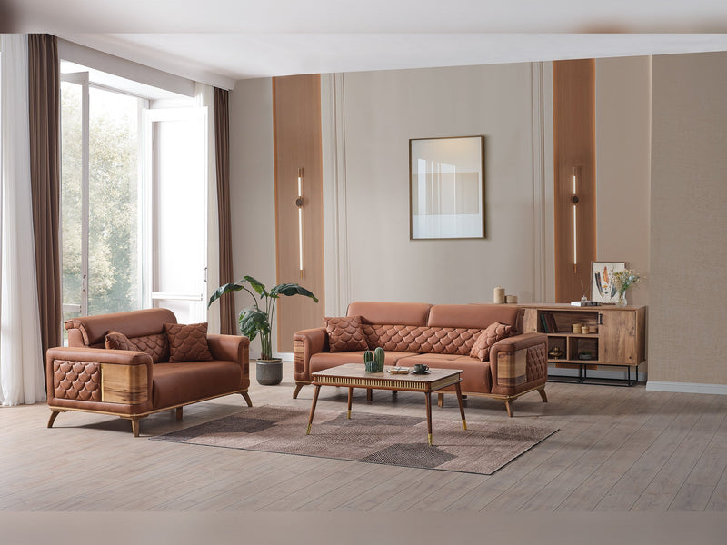 Ruby 3-pieces (Sofa & Loveseat & Chair) Livingroom Set Brick in Brick - 101-RUB-VER095-321