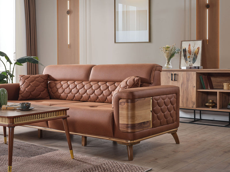 Ruby 3-pieces (Sofa & Loveseat & Chair) Livingroom Set Brick in Brick - 101-RUB-VER095-321