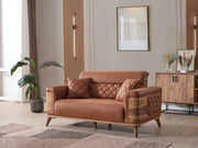 Ruby Convertible Loveseat Brick in Brick - 101-RUB-VER095-2