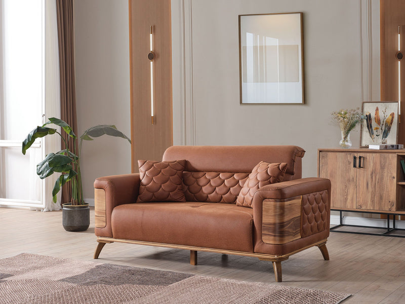 Ruby Convertible Loveseat Brick in Brick - 101-RUB-VER095-2