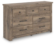 Rusticott Brown Queen Poster Bed, Dresser and Nightstand - PCB2260B8