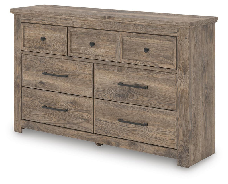 Rusticott Brown Queen Poster Bed, Dresser and Nightstand - PCB2260B8
