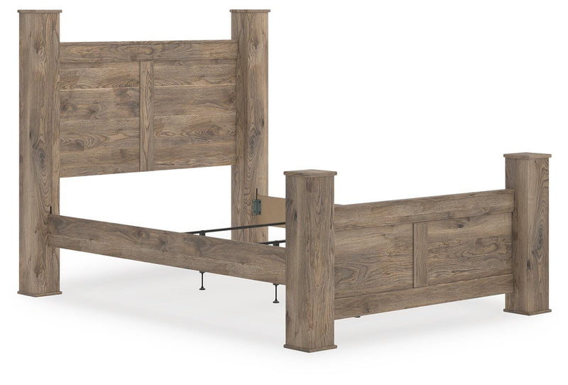Rusticott Brown Queen Poster Bed - PCB2260B4