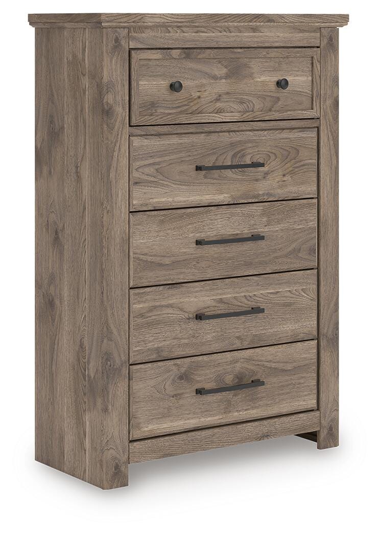 Rusticott King Panel Bed with Dresser and Chest in Brown - PKG023699