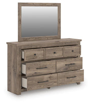 Rusticott King Panel Bed with Mirrored Dresser in Brown - PKG023696