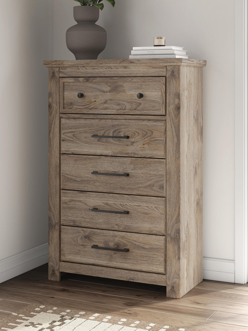 Rusticott King Poster Bed, Dresser and Chest in Brown - PKG023709