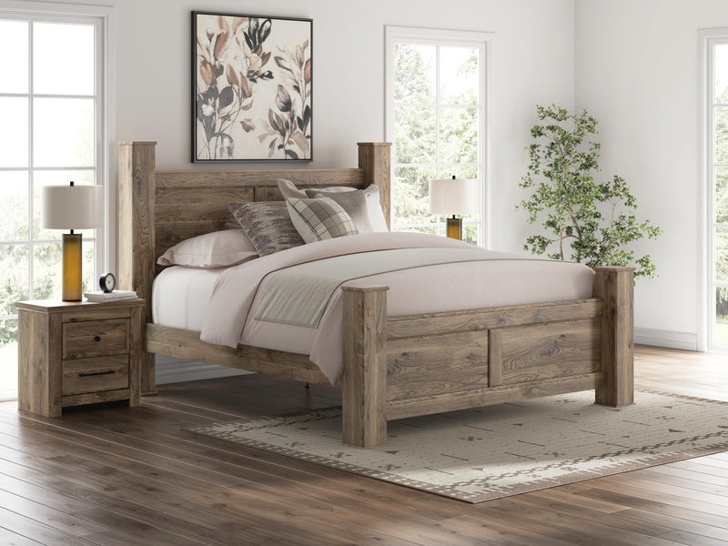 Rusticott King Poster Bed, Dresser and Chest in Brown - PKG023709