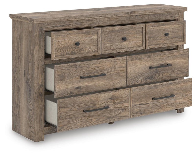 Rusticott King Poster Bed, Dresser and Chest in Brown - PKG023709