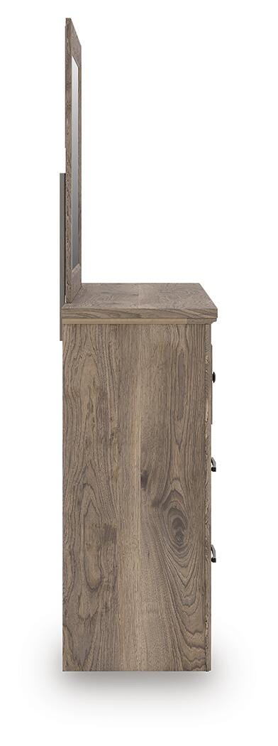 Rusticott King Poster Bed, Dresser and Mirror in Brown - PKG023706