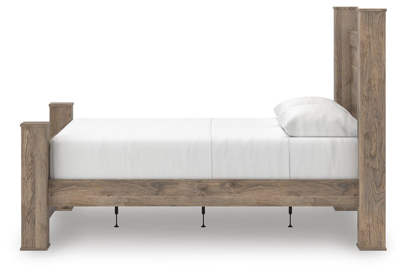 Rusticott Queen Poster Bed, Dresser and Mirror - PCB2260B5