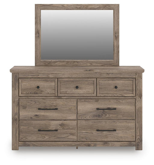 Rusticott Queen Poster Bed, Dresser, Mirror and Nightstand - PCB2260B13